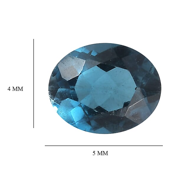 0.38 Ctw Oval Cut London Blue Topaz Loose Gemstone (5x4 Mm)