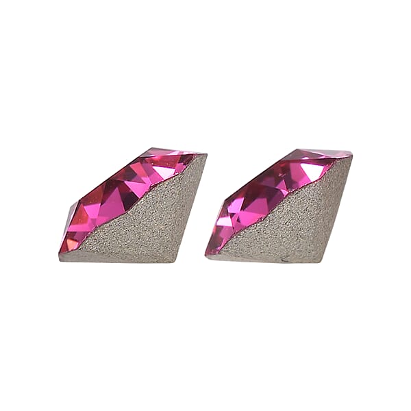 0.85 Ctw Round Cut Fuchsia Swarovski Crystal Loose Stone (Set Of 2) (5.5 Mm)