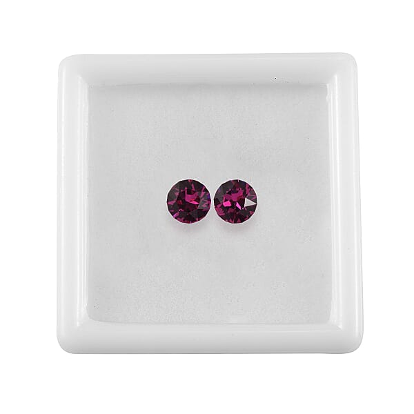 0.85 Ctw Round Cut Fuchsia Swarovski Crystal Loose Stone (Set Of 2) (5.5 Mm)