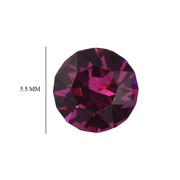 0.85 Ctw Round Cut Fuchsia Swarovski Crystal Loose Stone (Set Of 2) (5.5 Mm)