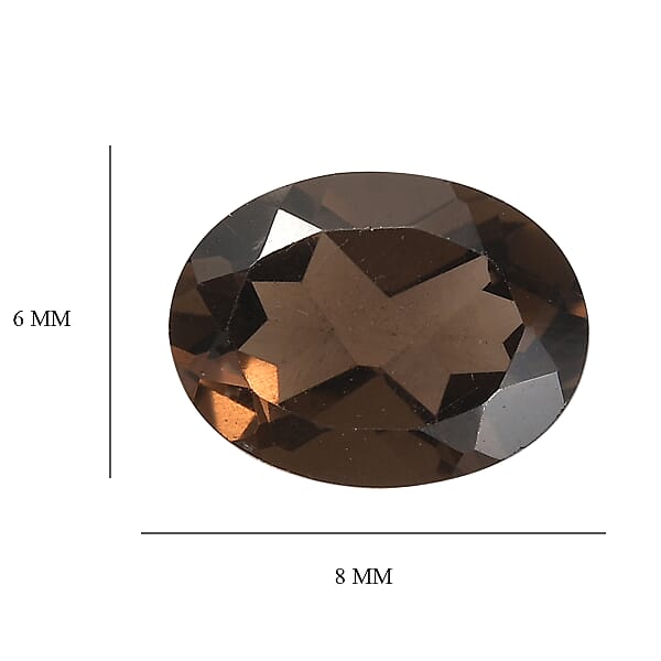 0.90 Ctw Oval Cut Smoky Quartz Loose Gemstone (8x6 Mm)