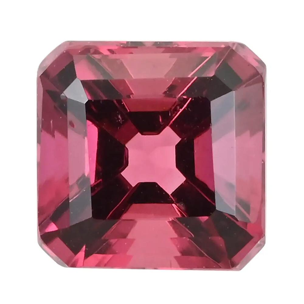 1.20 ctw Asscher Cut Square Golconda Rubellite-AAAA Grade 6x6mm