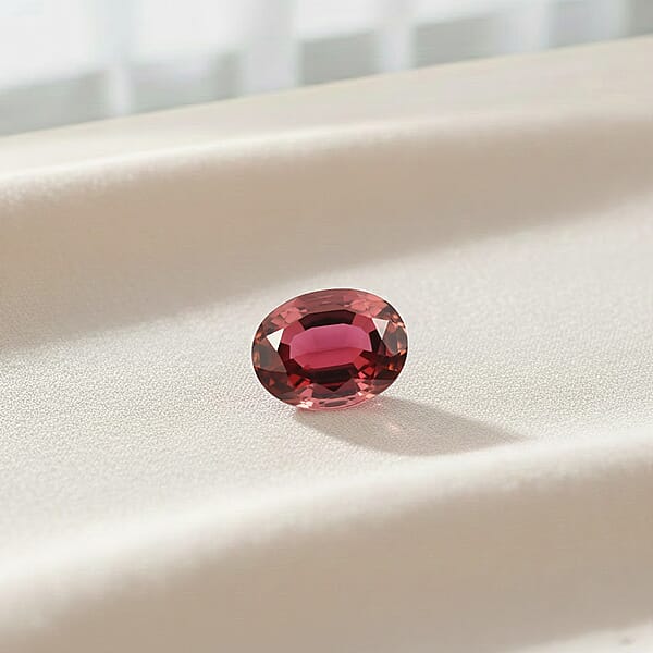 1.20 Ctw Oval Golconda Rubellite Loose Gemstone- AAAA Grade 8x6mm