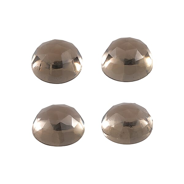 1.43 Ctw Round Cut Smoky Quartz Loose Gemstone (Set Of 4) (5 Mm)