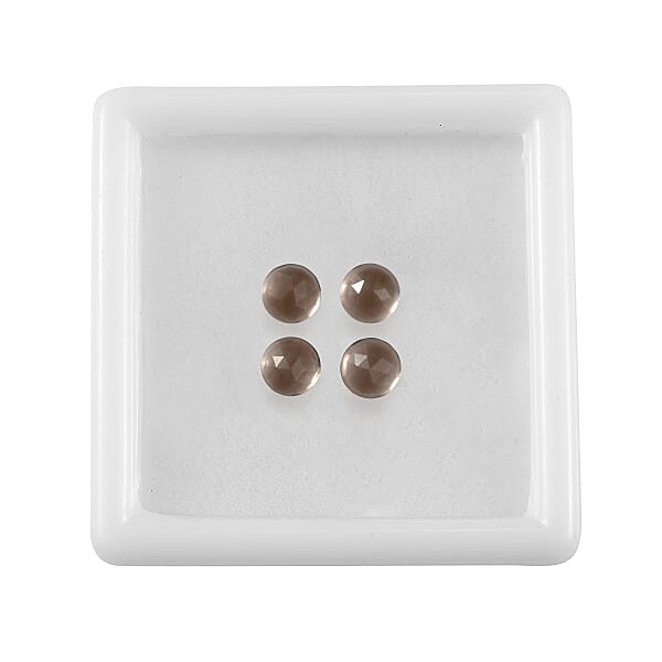 1.43 Ctw Round Cut Smoky Quartz Loose Gemstone (Set Of 4) (5 Mm)