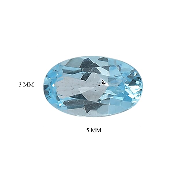 1.54 Ctw Oval Cut Blue Topaz Loose Gemstones (Set Of 6) (5x3 Mm)