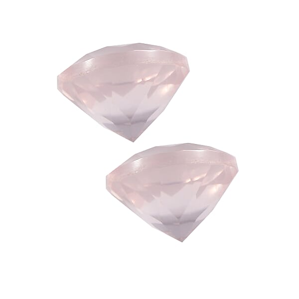 1.55 Ctw Round Cut Rose Quartz Loose Gemstone (Set Of 2) (6 Mm)