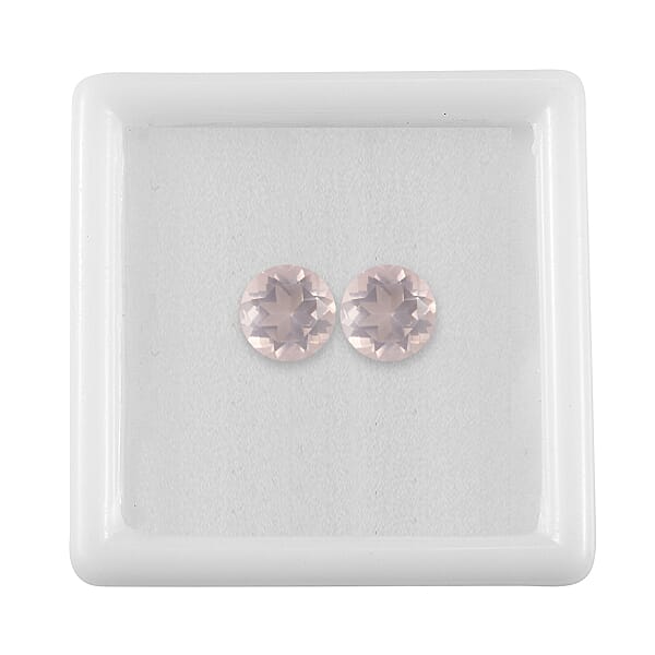 1.55 Ctw Round Cut Rose Quartz Loose Gemstone (Set Of 2) (6 Mm)