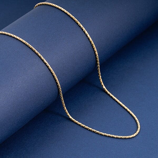 1.5mm Fancy Luca Necklace In 10K Yellow Gold 4.4 Grams 24 Inches
