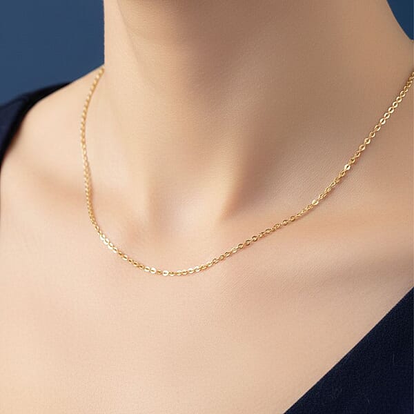 1.5mm Rolo Chain Necklace In 18K Yellow Gold 1.6 Grams 20 Inches