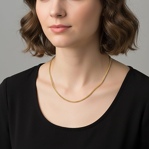1.5mm Square Palma Necklace In 10K Yellow Gold 4.2 Grams 22 Inches
