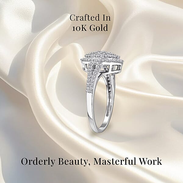 10K White Gold G-H SI Luxuriant Lab Grown Diamond Cocktail Ring 1.00 Ctw