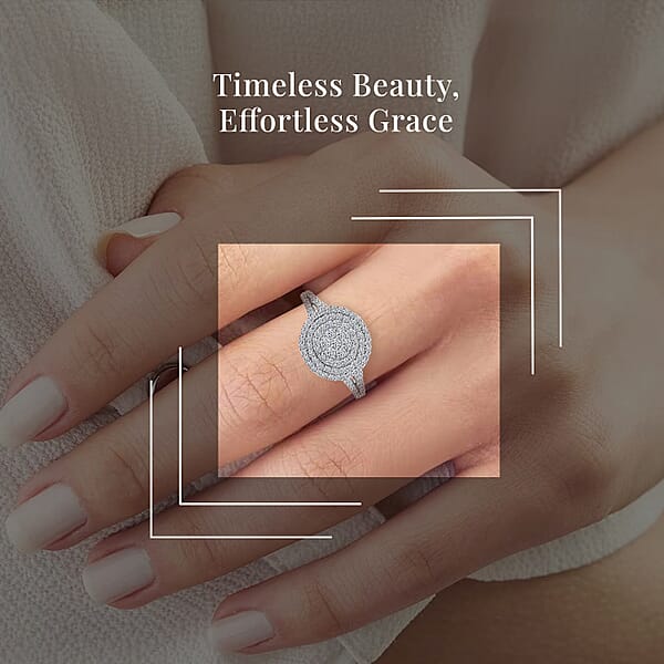 10K White Gold G-H SI Luxuriant Lab Grown Diamond Cocktail Ring 3 Grams 1.00 Ctw
