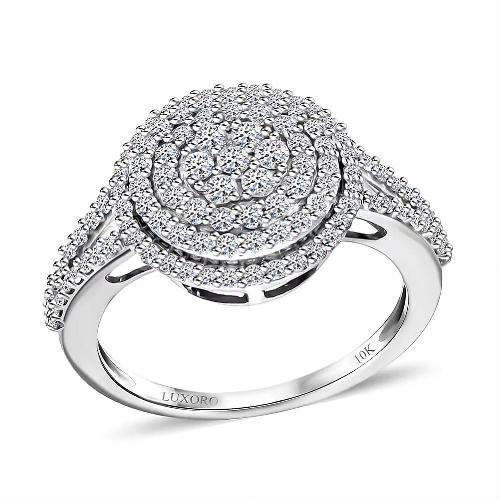10K White Gold G-H SI Luxuriant Lab Grown Diamond Cocktail Ring 3 Grams 1.00 ctw