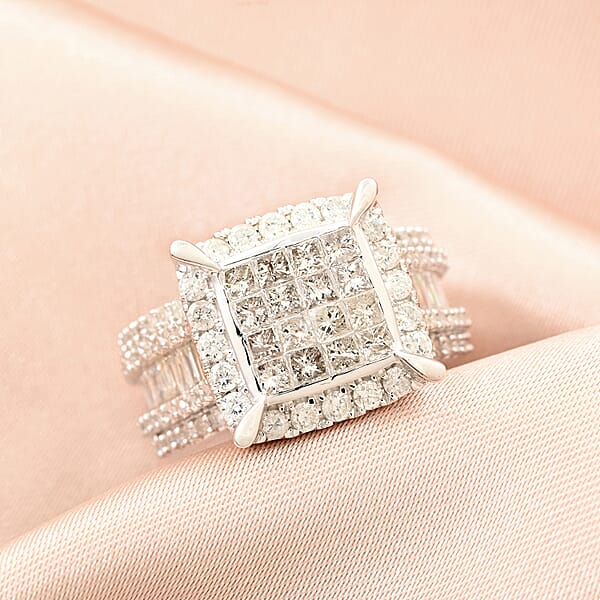 10K White Gold G - SI2 Diamond Ring 6.20 Grams 2.00 Ctw