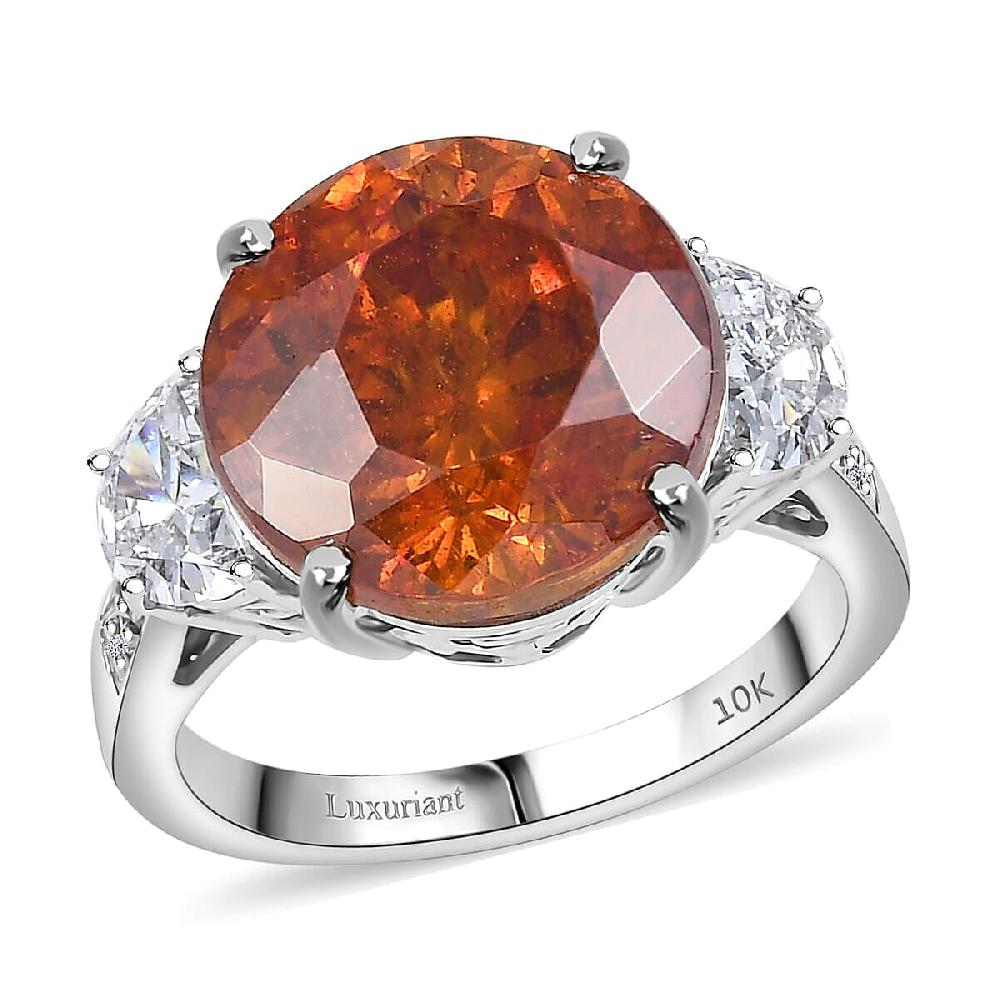 10K White Gold Premium Picos Altos Sphalerite Luxuriant Lab Grown Diamond (E-F VS) (1.03 cts) Ring 12.35 ctw