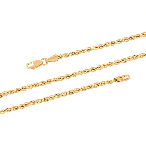 10K Yellow Gold 2.1mm Rope Necklace (20 Inches) 2.5 Grams