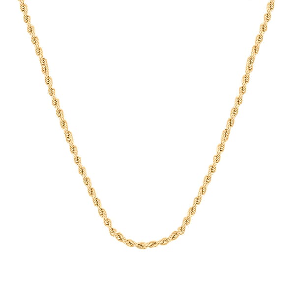 10K Yellow Gold 2.1mm Rope Necklace (20 Inches) 2.5 Grams
