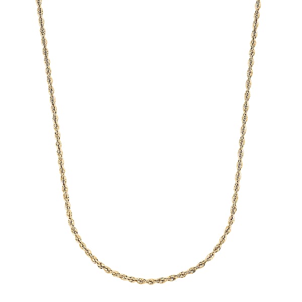 10K Yellow Gold 2.2mm Rope Chain Necklace 30 Inches 3.40 Grams