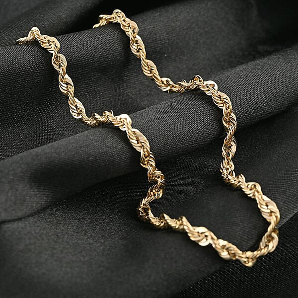 10K Yellow Gold 3.2mm Rope Sparkle Chain Necklace 26 Inches 6.5 Grams