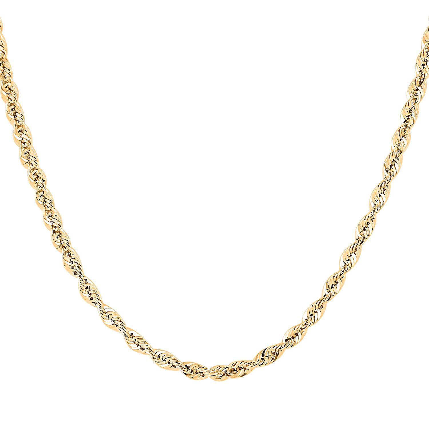 10K Yellow Gold 3.2mm Rope Sparkle Chain Necklace 26 Inches 6.5 Grams