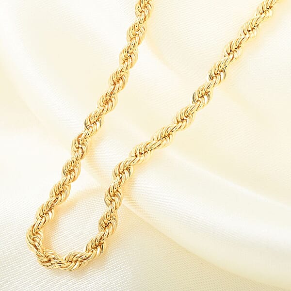 10K Yellow Gold 3mm Rope Necklace 24 Inches 4.5 Grams