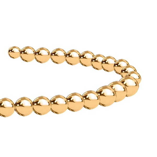 10K Yellow Gold 4mm Bead Flex Bangle Bracelet (Adjustable) 2.80g Included Titanium Weight