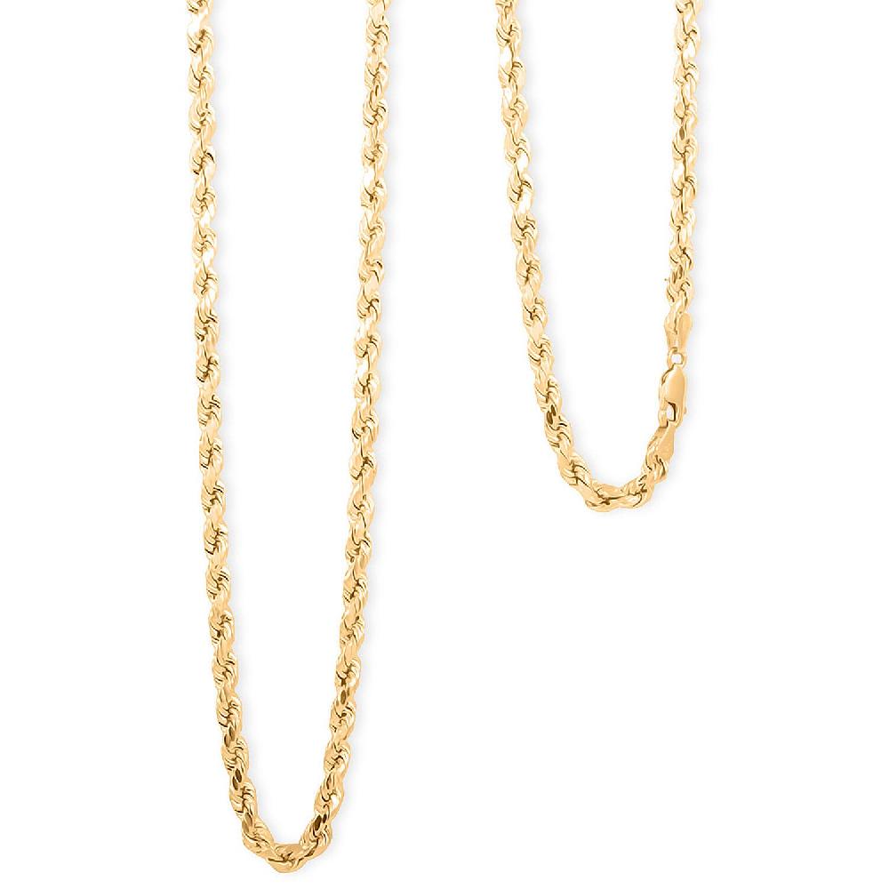 10K Yellow Gold 4mm Rope Chain Necklace 26 Inches 8.70 Grams