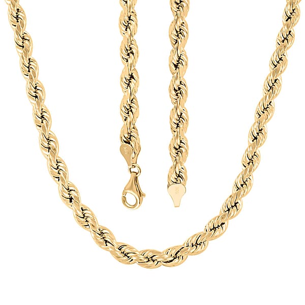 10K Yellow Gold 6mm Rope Chain Necklace 26 Inches 20.60 Grams