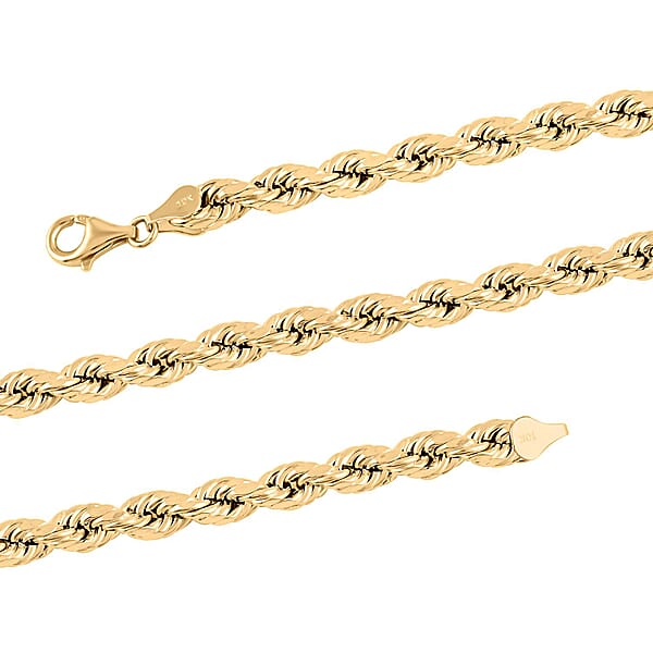 10K Yellow Gold 6mm Rope Chain Necklace 28 Inches 22 Grams