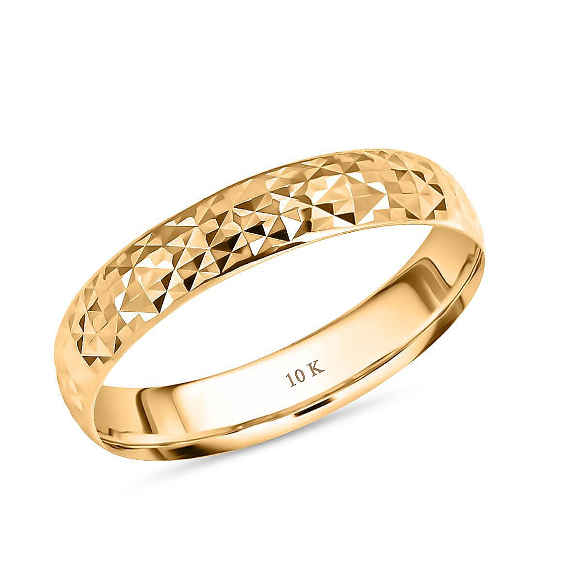 10K Yellow Gold Diamond-cut Band Ring 1.62 Grams