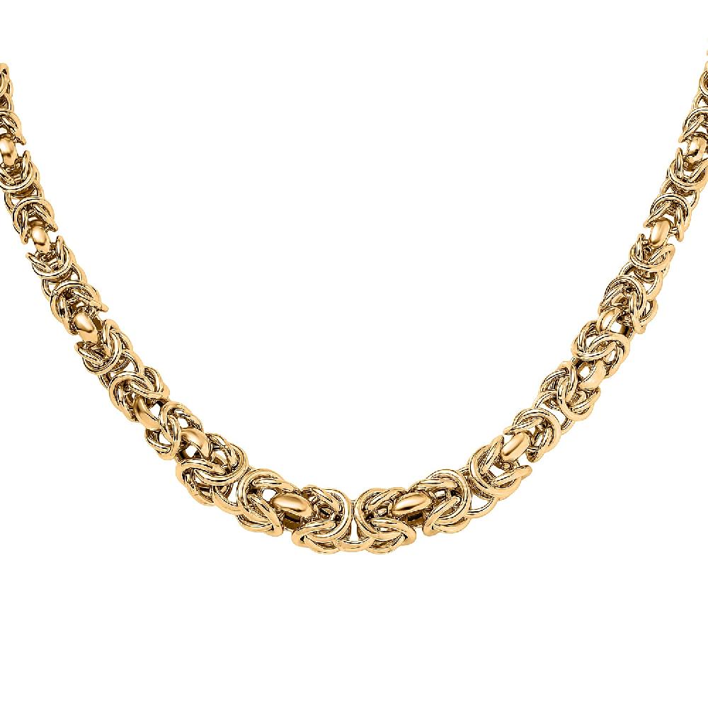 10K Yellow Gold Hollow Handmade Graduated Byzantine Necklace (19 Inches) (37 g)