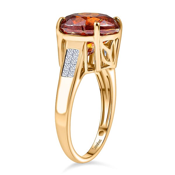 10K Yellow Gold Premium Picos Altos Sphalerite Luxuriant Lab Grown Diamond (E-F VS) (0.30 Cts) Ring 14.30 Ctw