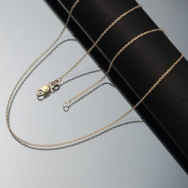 10K Yellow Gold Rolo Brill Linked In Love Chain Necklace 18 Inches 1.26 Grams