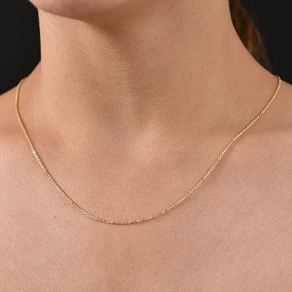 10K Yellow Gold Rolo Brill Linked In Love Chain Necklace 18 Inches 1.26 Grams
