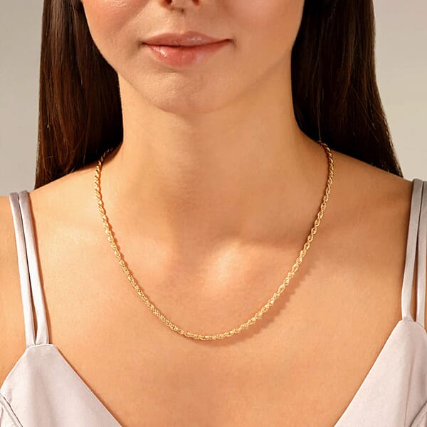 10K Yellow Gold Rope Chain Necklace (22 Inches) (1.5mm 1.50 Grams)