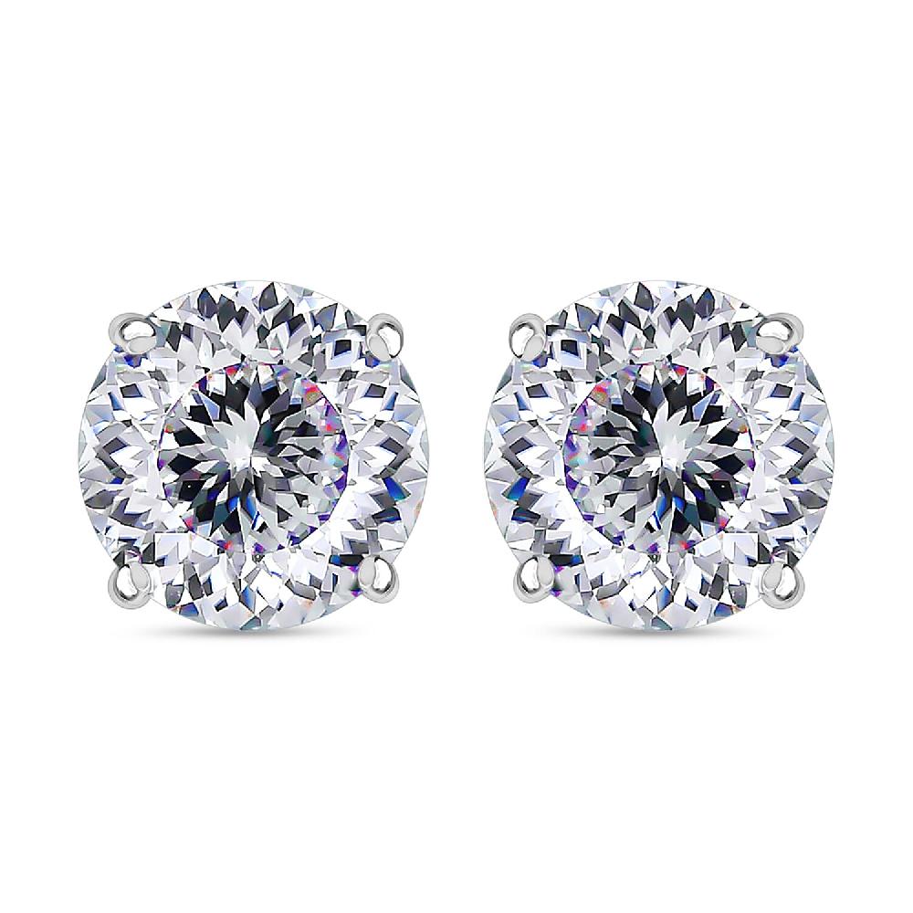 120 Facet Moissanite 1.95 ctw Earrings in 10K White Gold (Del. in 10-12 Days)