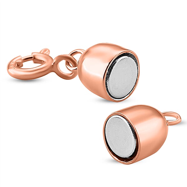 14K RG Over Sterling Silver 14*6MM Magetic Lock With 5.5mm Spring Ring Lock