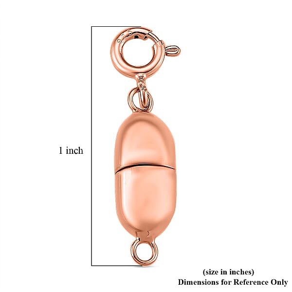 14K RG Over Sterling Silver 14*6MM Magetic Lock With 5.5mm Spring Ring Lock