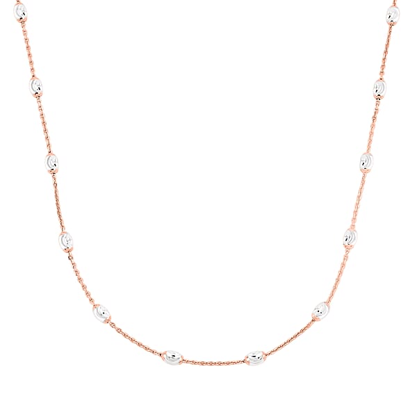 14K Rose Gold Over Sterling Silver Over The Moon Necklace 18 Inches 4.30 Grams