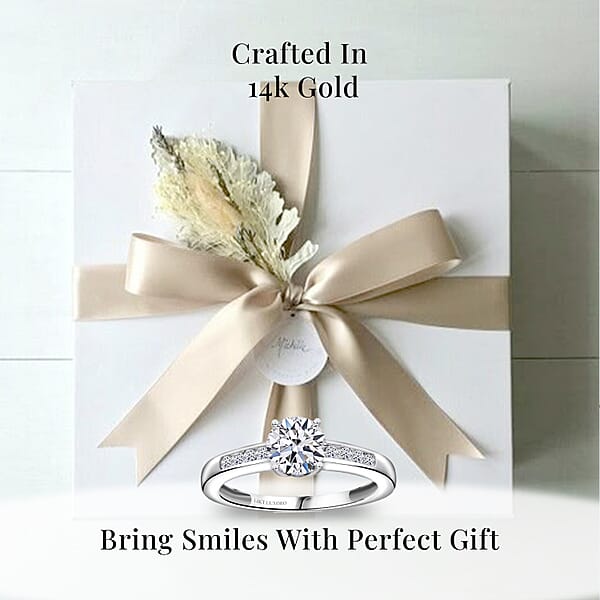 14K White Gold Luxuriant Lab Grown Diamond G-H SI Ring 1.25 Ctw