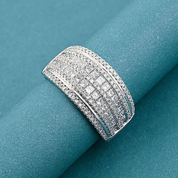 14K White Gold White Diamond Ring (5 G) 1.00 Ctw