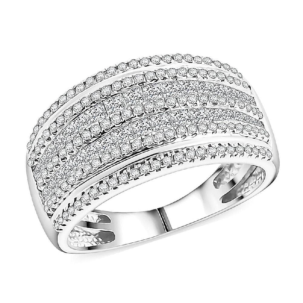 14K White Gold White Diamond Ring (5 g) 1.00 ctw