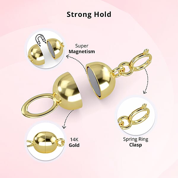 14K Yellow Gold 6X4.5mm Magnetic Lock With 4.96x1.16mm Spring Ring Lock