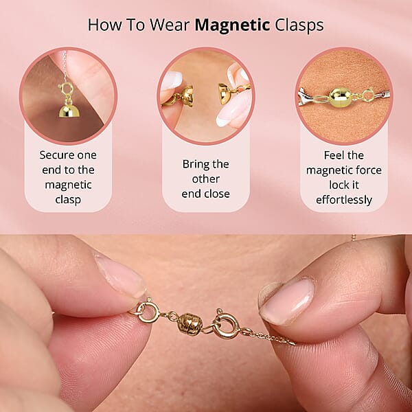14K Yellow Gold 6X4.5mm Magnetic Lock With 4.96x1.16mm Spring Ring Lock