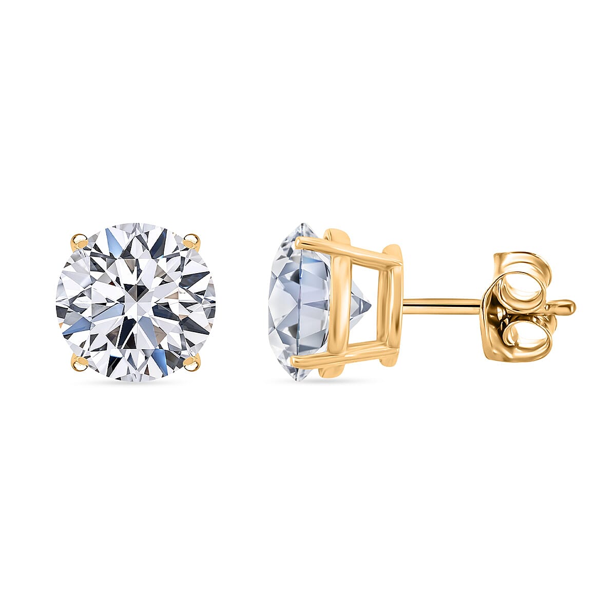 14K Yellow Gold Luxuriant Lab Grown Diamond (F VS2) Earrings 4.00 ctw