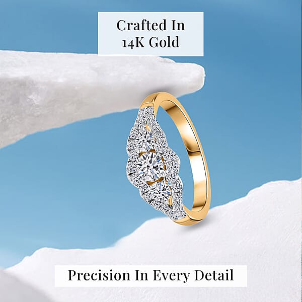 14K Yellow Gold Luxuriant Lab Grown Diamond G-H SI Ring 1.60 Ctw