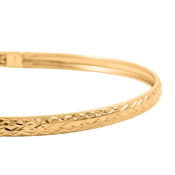 14K Yellow Gold Over Sterling Silver Bangle Bracelet (7.75 In) 4 Grams