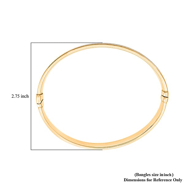 14K Yellow Gold Over Sterling Silver Horizon Bangle Bracelet (7.00 In) 19.5 Grams