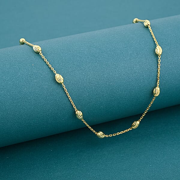 14K Yellow Gold Over Sterling Silver Over The Moon Necklace 18 Inches 4.3 Grams